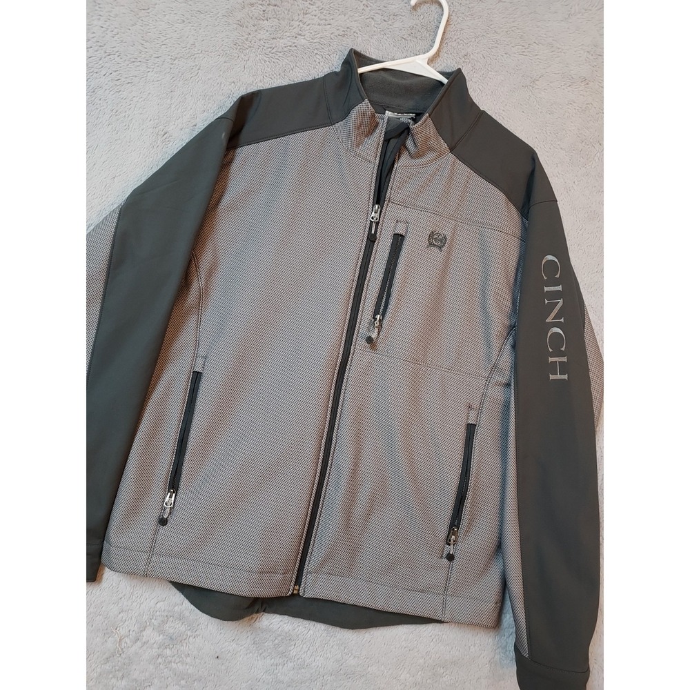 Cinch Jacket Mens Large Bonded Full Zip Embroidered Performance Fleece Stretch L